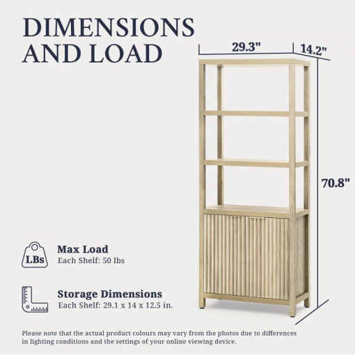 nicolee 71'' h storage bookcase