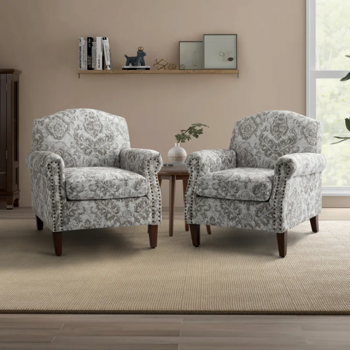 mooresville armchair with nailhead trims
