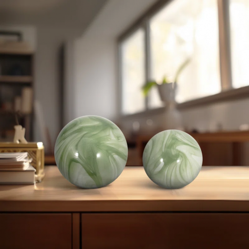 annaleigh modern glass orbs set of 2 stylish decorative accents
