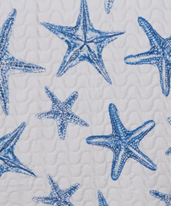nautical blue starfish reversible quilt set with shams