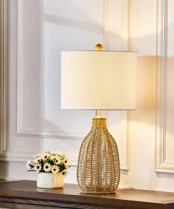 25'' country rope braided original color table lamp for living room/bedroom