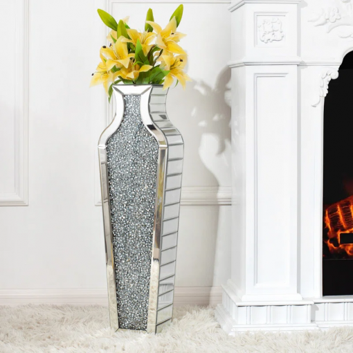 degrailly crystal glass floor vase