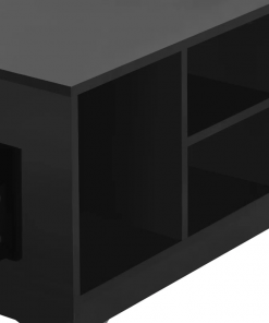 led high gloss finish coffee table with 2 drawers open shelves storage