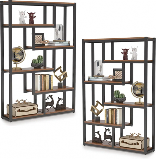 69.29" h x 39.37" w steel geometric bookcase
