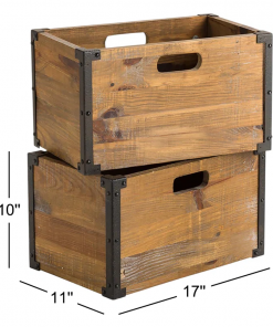 solid wood decorative bin