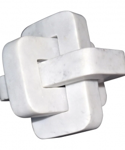 5" marble geometric orb contemporary abstract interlinking geometric shape 5" x 5" x 5"