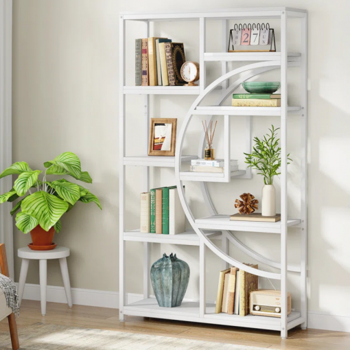 oscer industrial 5 tier etagere bookcase