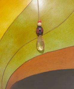 polystone decorative vase with crystal accent