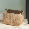 ludmilla rectangular multi purpose water hyacinth baskets with handles 16" x 12" x 13"