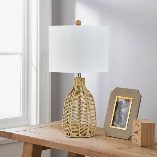 25'' country rope braided original color table lamp for living room/bedroom