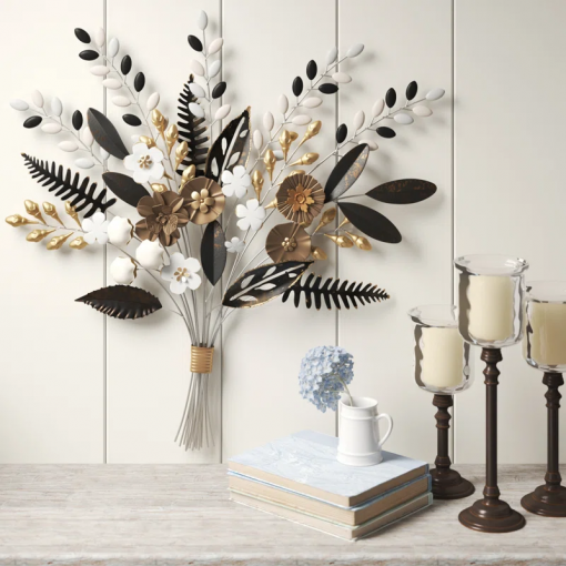 weylyn traditional plants & flowers wall decor on metal