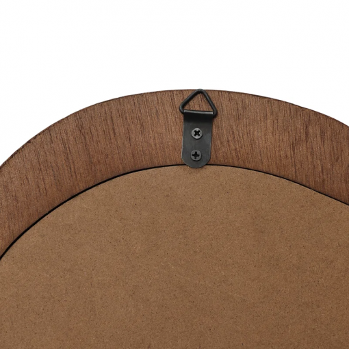 brown wood frame irregular decorative wall mirror