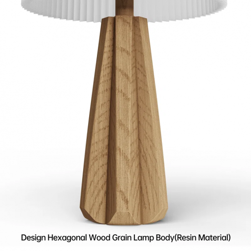 boho style resin table lamp for living room/bedroom/entryway console/decorative supplements with folding shade accent