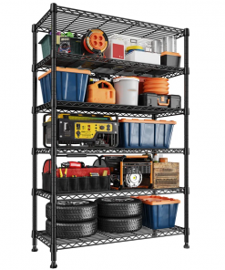 6 tier storage shelves, shelving unit for storage, adjustable kitchen shelves heavy duty pantry shelf