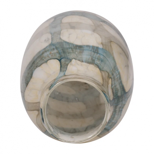 flouressa blue & tan glass vase perfect for modern homes
