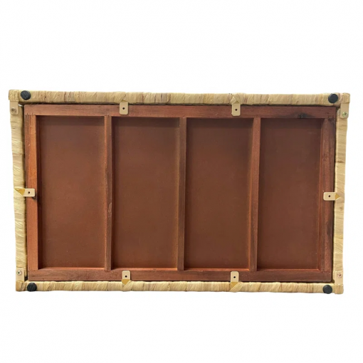 ved heavy duty water hyacinth wicker storage trunk with metal frame