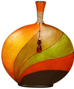 polystone decorative vase with crystal accent