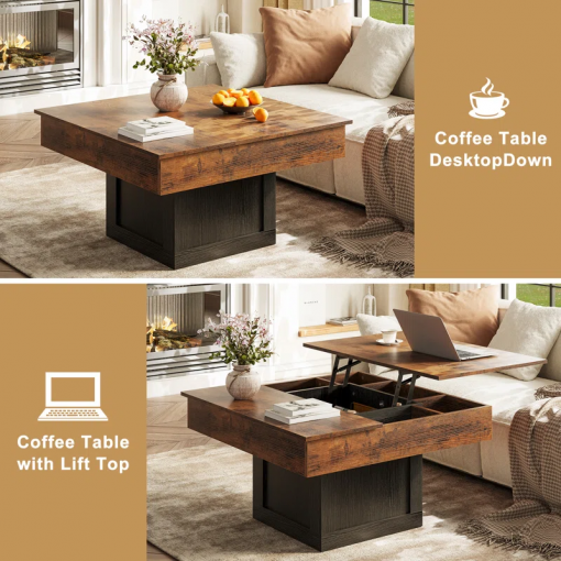 led lift top coffee table with storage