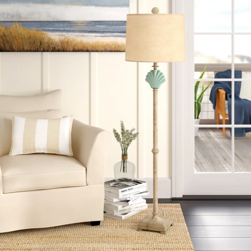 addilynn 65'' antique white traditional floor lamp