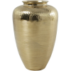 aluminum metal brushed decorative gold vase with hammered top