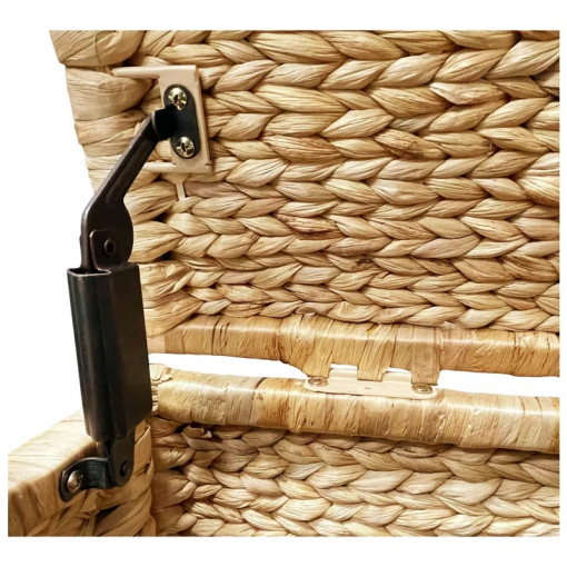ved heavy duty water hyacinth wicker storage trunk with metal frame