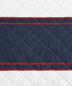prospect harbor wesley blue cotton reversible quilt set