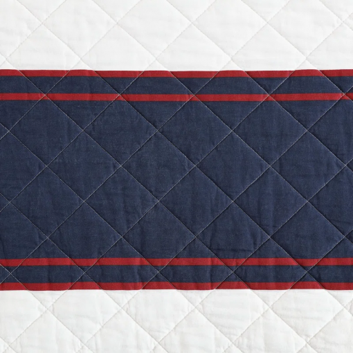 prospect harbor wesley blue cotton reversible quilt set