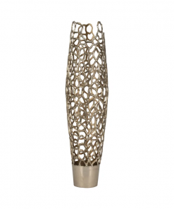 cranfield modern aluminum vase with intricate openwork design