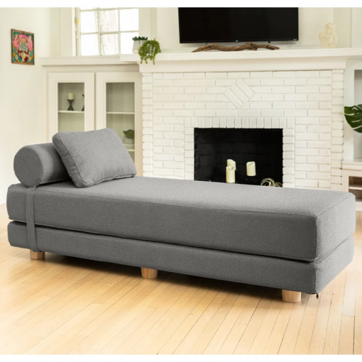 amala daybed fold out queen sleeper premium boucle sleek and modern lounge for relaxing