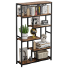 suva bookshelves and bookcases 6 shelf etagere bookcase, industrial open display shelves geometric bookcase with sturdy metal frame