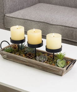 3 slot tabletop candelabra tray