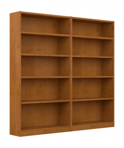 doyno tall 5 shelf bookcase set of 2, storage and display bookshelves for home office and living room