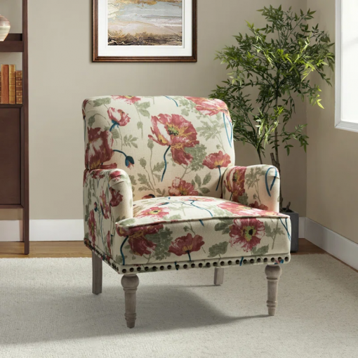 antoan 28.7"w floral print upholstered armchair