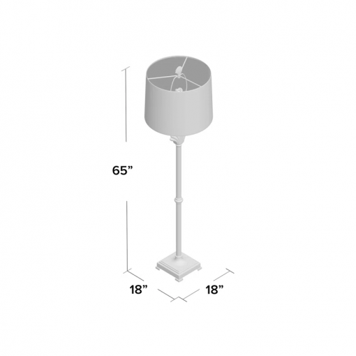 addilynn 65'' antique white traditional floor lamp