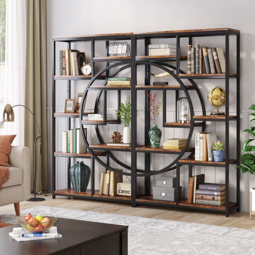 oscer industrial 5 tier etagere bookcase