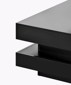 deontea pedestal high gloss minimalist design with led lights, 2 tier square coffee table, center table, living room table