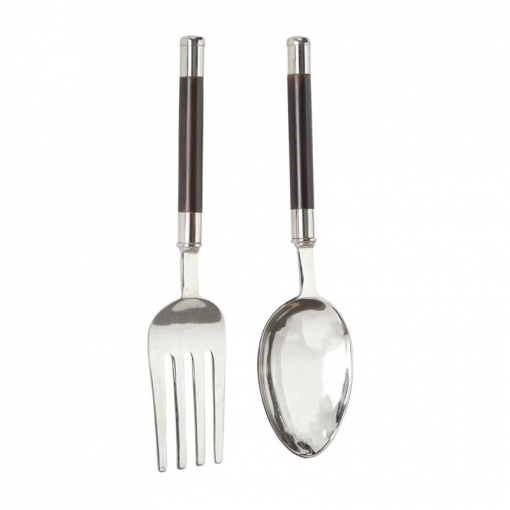 aluminum metal spoon and fork utensils wall decor set