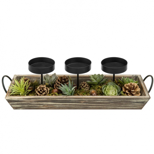 3 slot tabletop candelabra tray