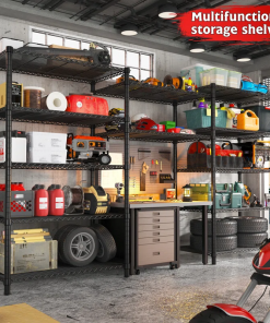 6 tier storage shelves, shelving unit for storage, adjustable kitchen shelves heavy duty pantry shelf