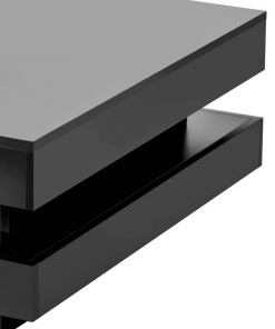 deontea pedestal high gloss minimalist design with led lights, 2 tier square coffee table, center table, living room table