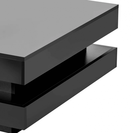 deontea pedestal high gloss minimalist design with led lights, 2 tier square coffee table, center table, living room table
