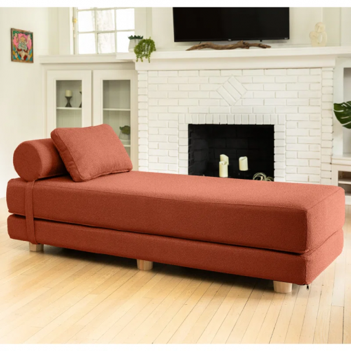 amala daybed fold out queen sleeper premium boucle sleek and modern lounge for relaxing