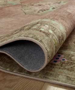 sinclair machine washable clay / tobacco area rug