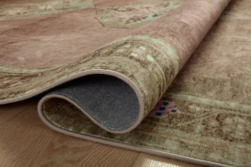 sinclair machine washable clay / tobacco area rug