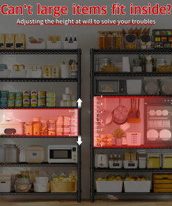 6 tier storage shelves, shelving unit for storage, adjustable kitchen shelves heavy duty pantry shelf