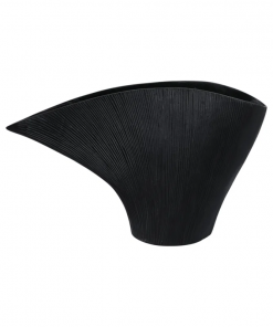 karly modern aluminum metal vase with sculptural design and textured finish for home decor