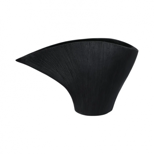 karly modern aluminum metal vase with sculptural design and textured finish for home decor