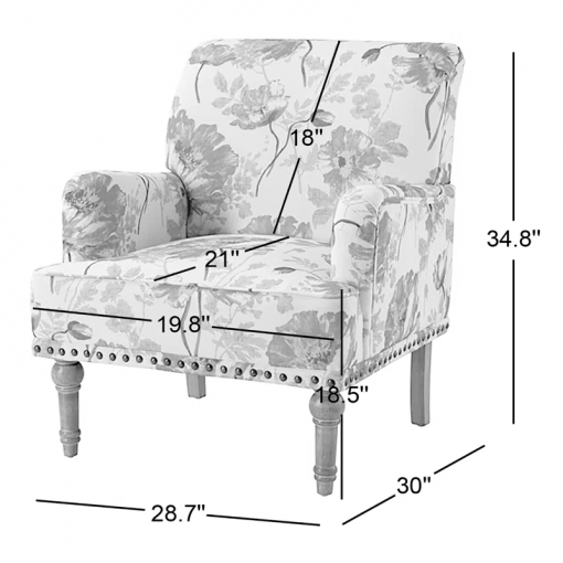 antoan 28.7"w floral print upholstered armchair