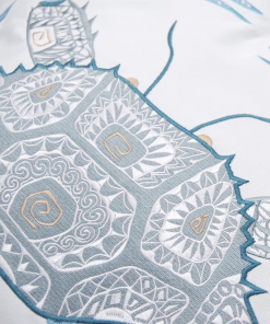 embroidered indoor/outdoor throw pillow