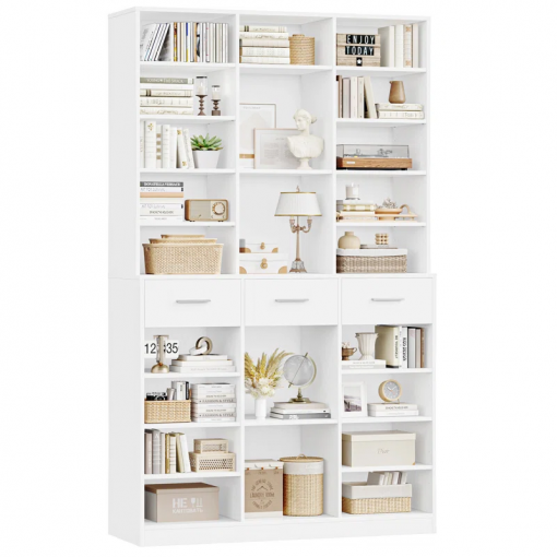 75"h wood storage bookcase with adjustable shelves